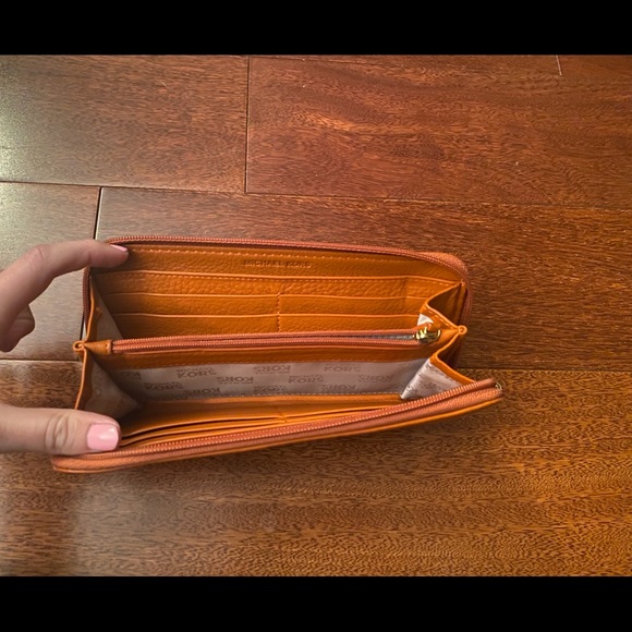 Orange Michael Kors Zip Around Wallet - Picture 3 of 3